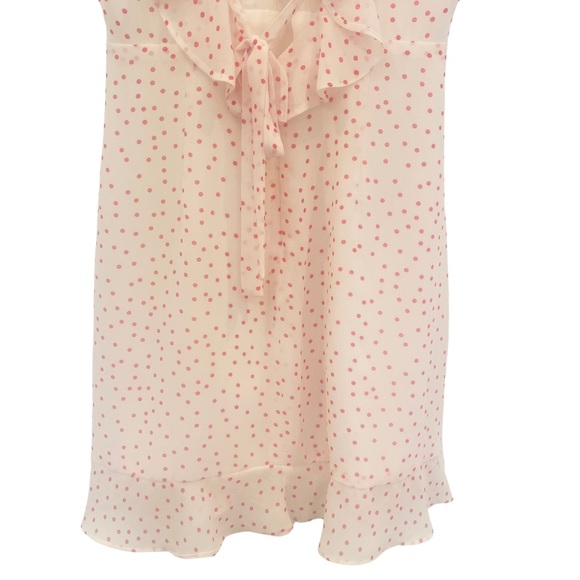 Womens Bardot Dress Size 10 Wrap White Red Polka Dots Tie Back Mini Short Ruffle - Picture 10 of 10